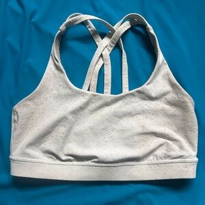 White Lululemon Cross-back Sports Bra